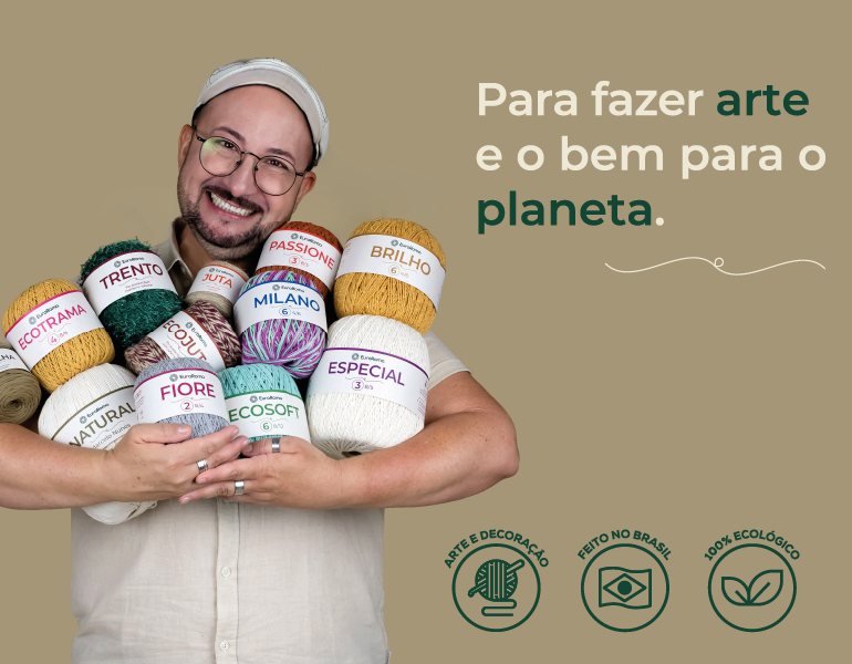 Linha De Crochê Colorida Eco Brasil 6 Fios 1 Kg Barbante Cor Chumbo